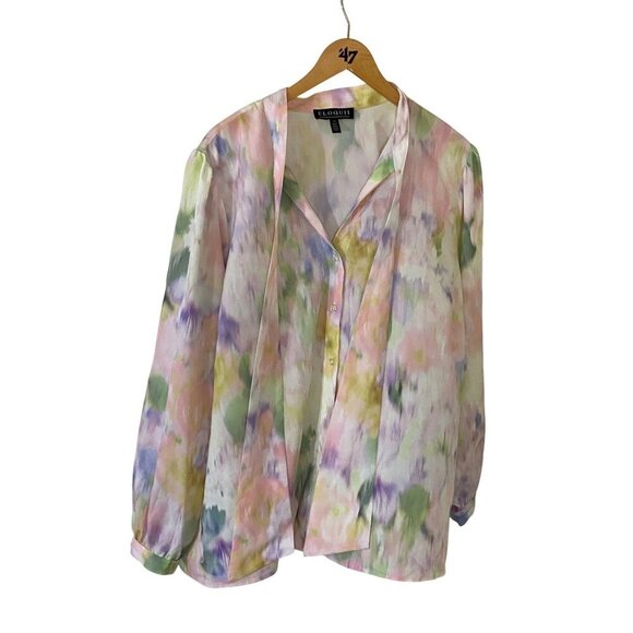 NWT Eloquii Women's Plus Size Printed High Neck Blouse - 24 - Picture 1 of 13